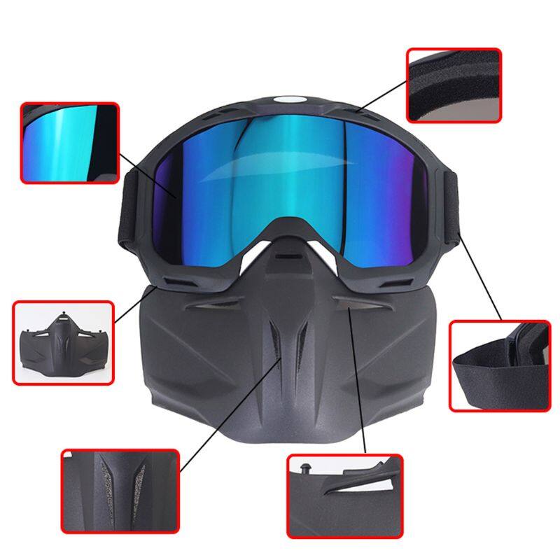 Motorcycle Goggles Mask-Motorcycle glasses with detachable mask 