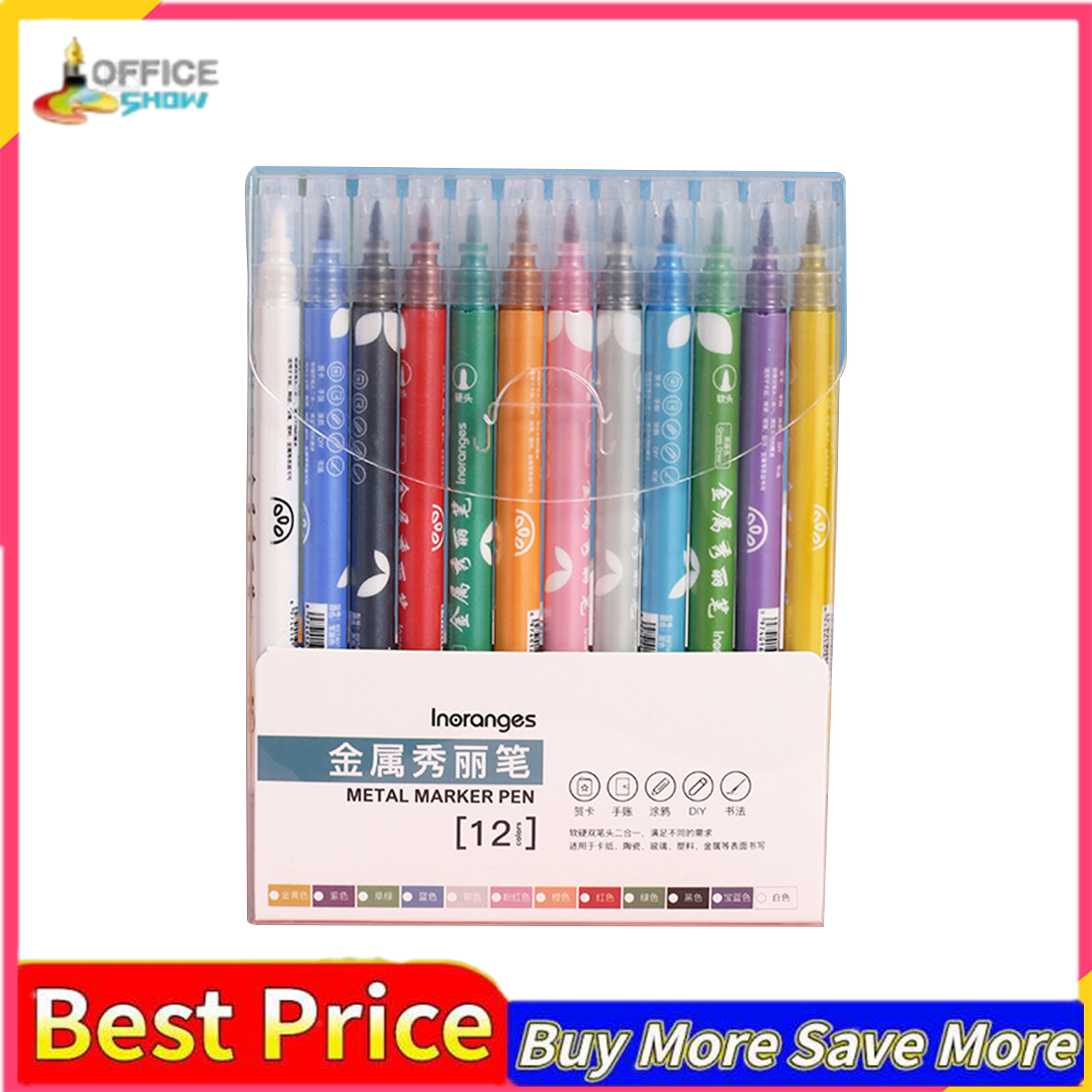 24 Colors Metallic Marker Pens 1