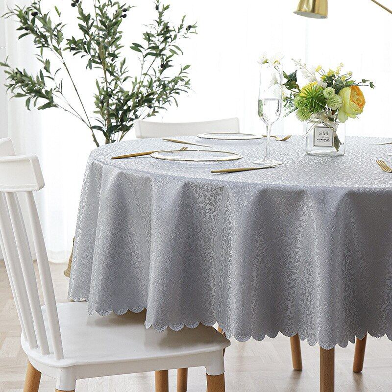 Gambar Round Tablecloth Waterproof Oil Proof Scald Proof And Wash Free PVC Rectangular Table Mat Hotel Tablecloth Oval Tablecloth