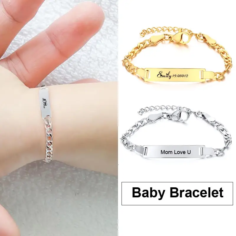 baby bracelet with name engraved