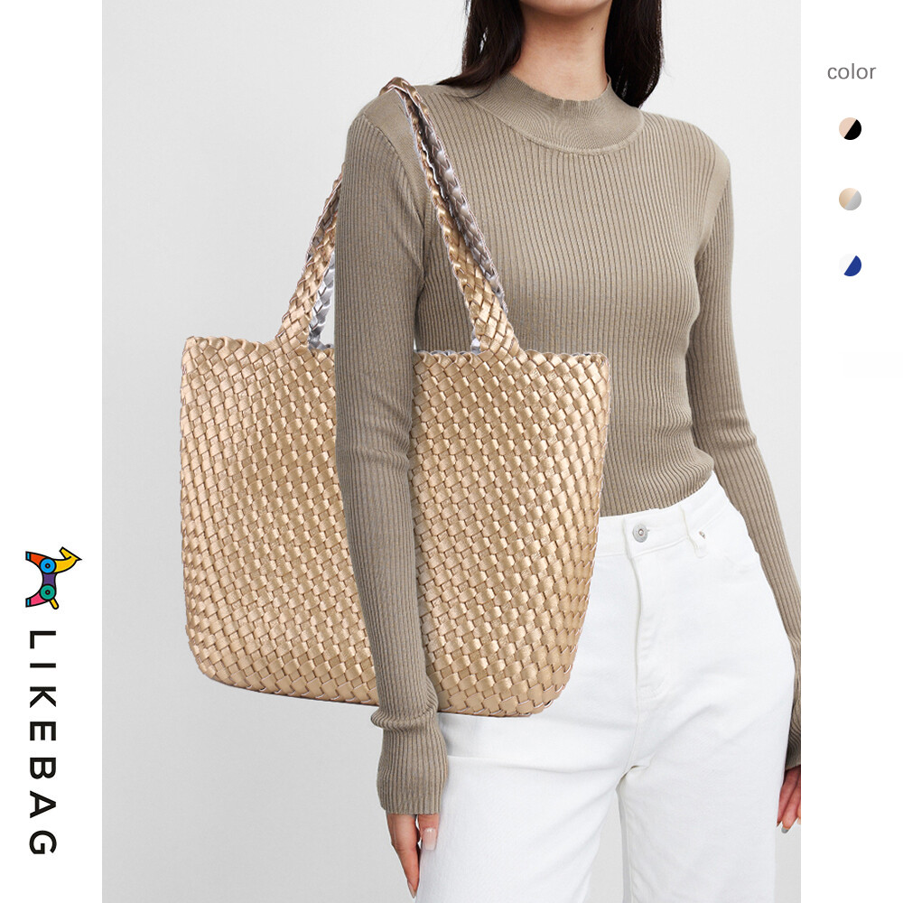 LIKEBAG Fashion Women's Bag Woven Bag Handbag Double Sided Dual purpose Bag Large Capacity Woven Shoulder Tote Bag ราคา 1,420 บาท*ส่งฟรี