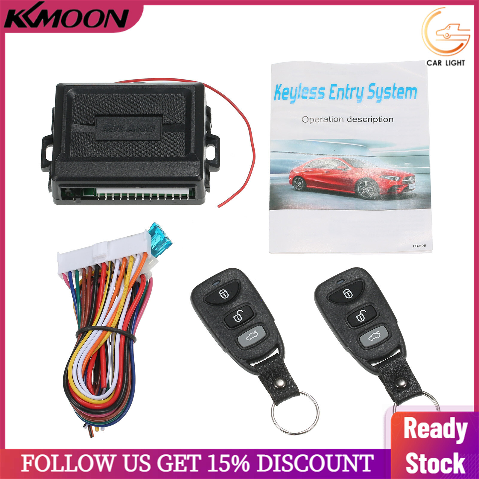 Khóa cửa xe hơi thông dụng hệ thống khóa cửa không cần chìa bộ trung tâm tự động điều khiển từ xa có hộp điều khiển