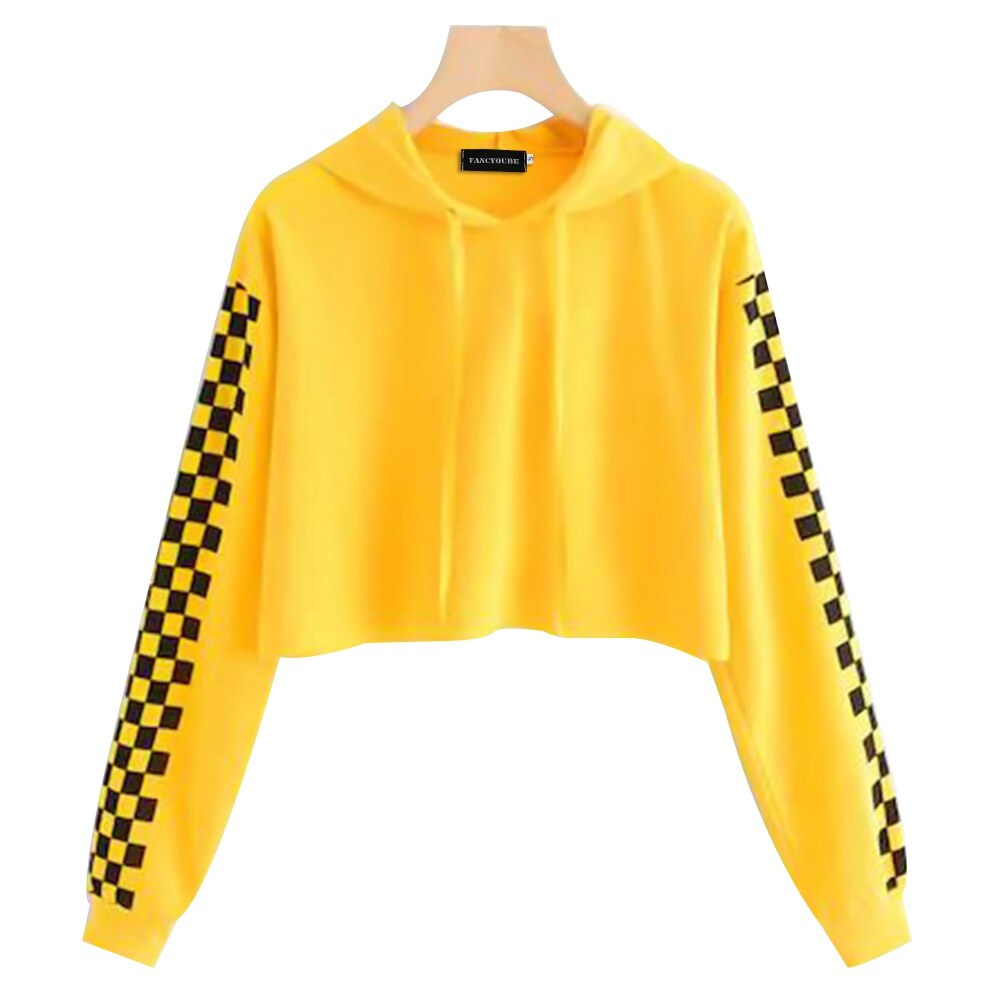 black and yellow checkered hoodie