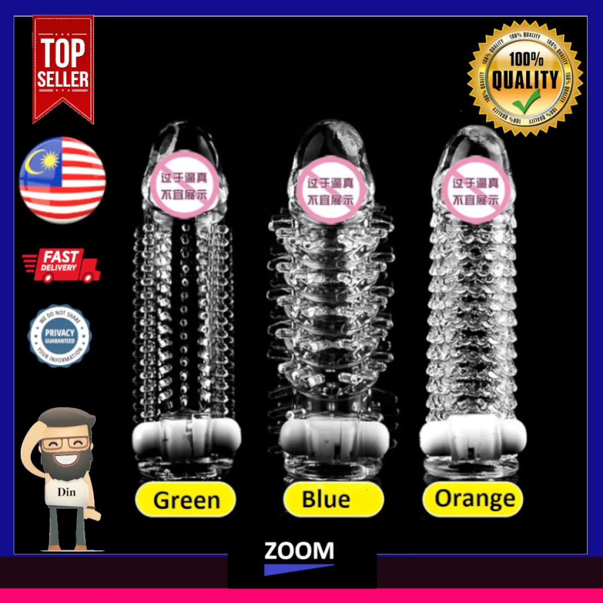Kondom Berduri Kondom Tahan Lama Vibration Crystal Condom Spike Delay Ejaculation Condom Berduri For Men Ready Stock Lazada
