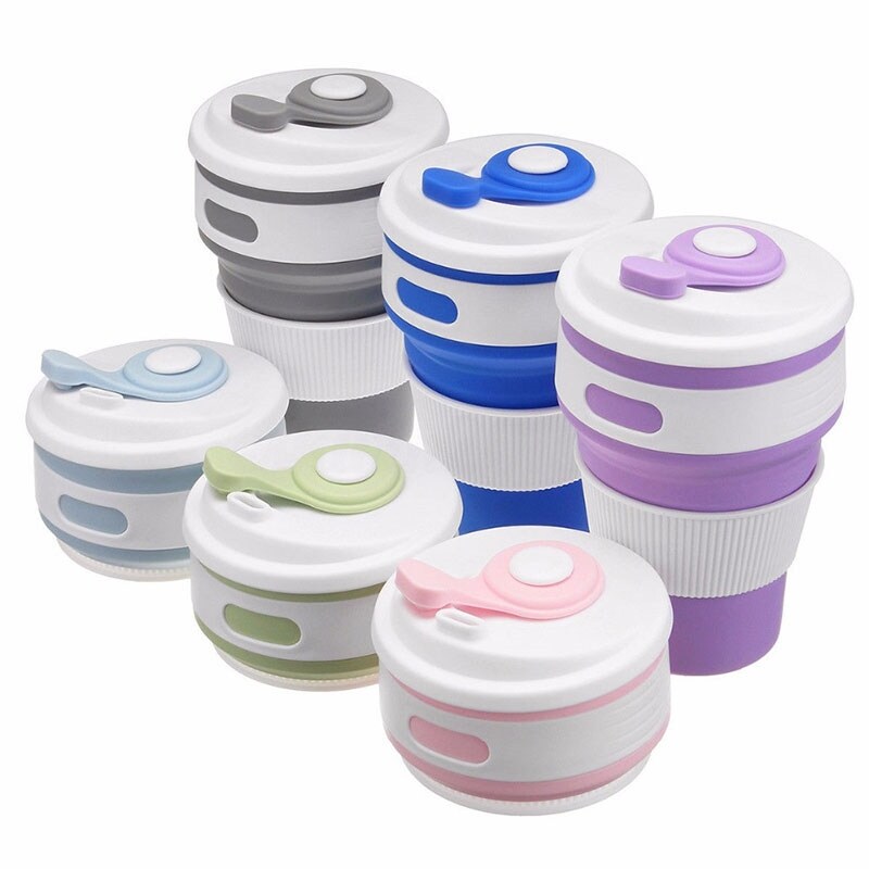 Gambar ?CW? 350ML Coffee MugsCollapsible Silicone Cup Folding Water Cups BPA FREE Food Grade DrinkingMugCoffee Cups