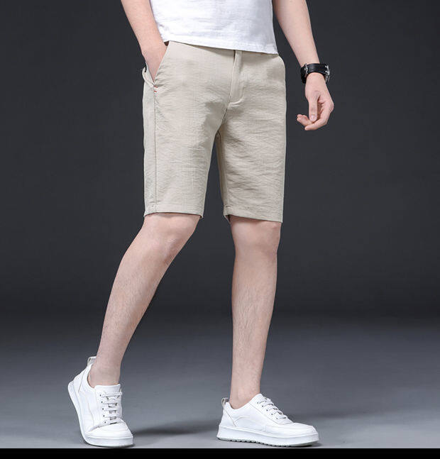 Summer ice silk thin five-point sports casual shorts cropped trousers for men latest Korean style trendy loose all-match