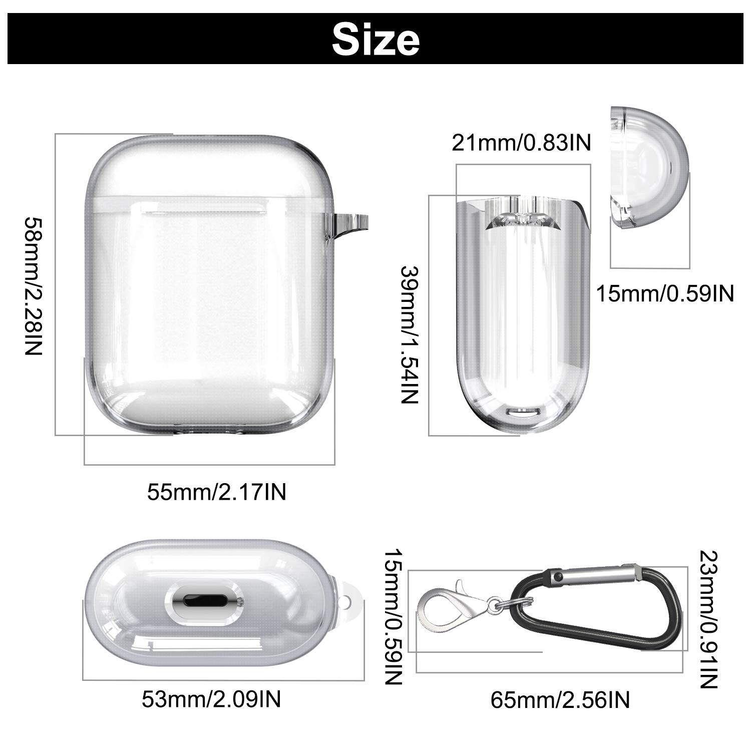 Bao case chống sốc trong suốt cho Airpods 1 / 2 hiệu Likgus Crystal Shell