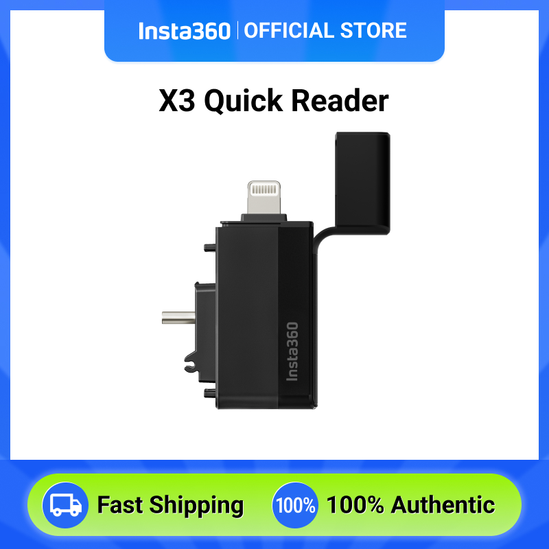 Đầu đọc nhanh insta360 X3, mô-đun lưu trữ plug-and-play, tương thích với phích cắm kép IOS và Android, loại USB và sét