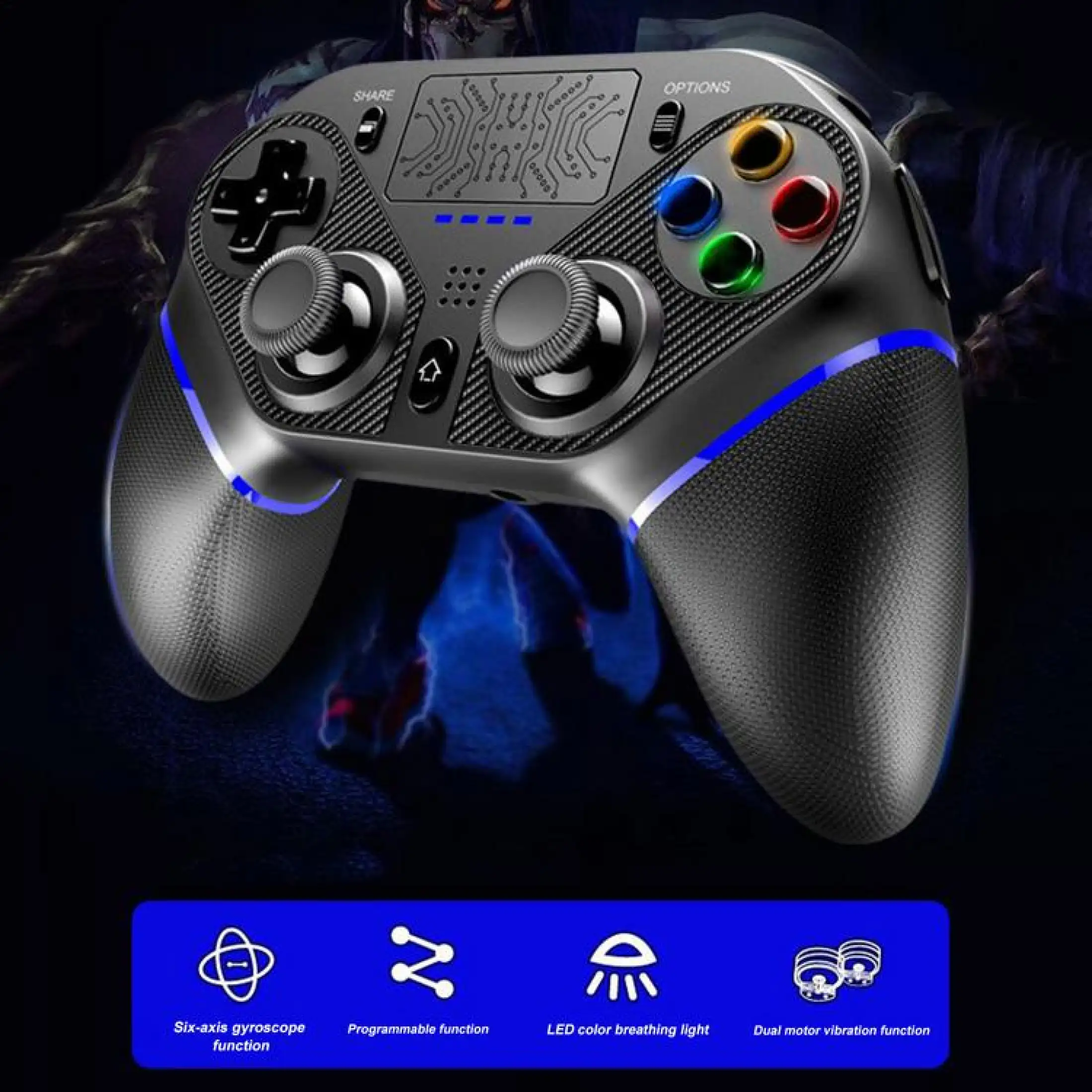 Erman Store Gamepad Bluetooth Kontroler Game Sensitivitas Tinggi Untuk Ps4 Lazada Indonesia