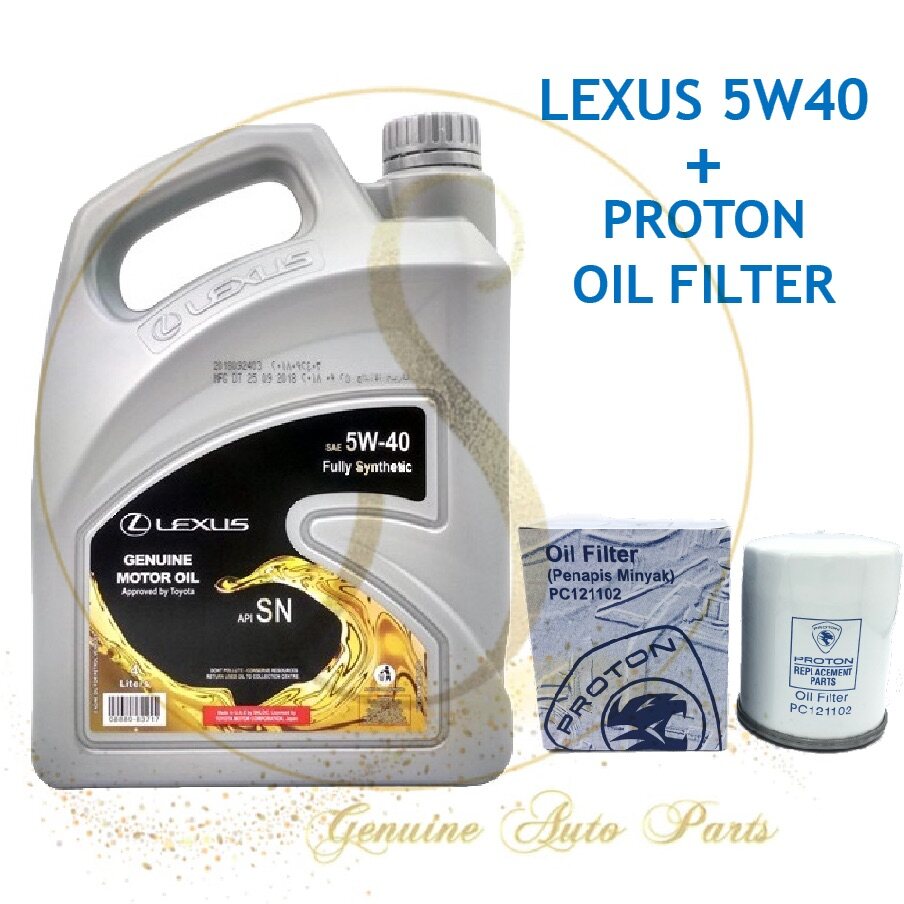 Original New Lexus 5W40 4L API-SN Fully Synthetic Engine Oil FREE Proton Oil Filter PC121102