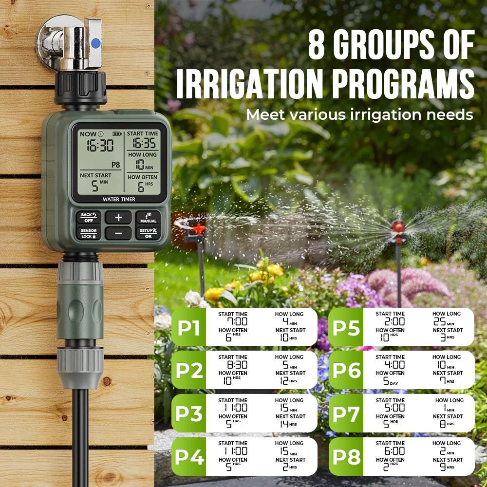 【Free Shipping】RCYAGO YG-312 Manual Watering Timer 8 Groups of Programs Automatic Drip Irrigation Timer with Rain Sensor Function Garden Watering System ราคา 891 บาท*ส่งฟรี