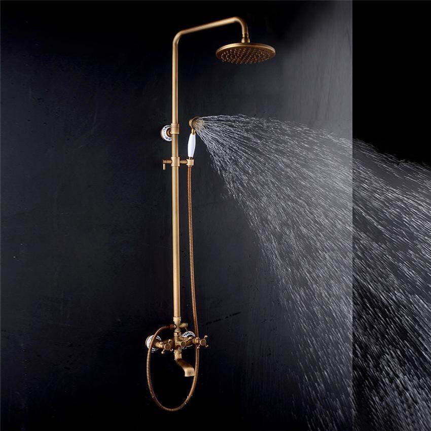 The Best Quality Bathroom Retro Shower Set Faucet Antique Brass