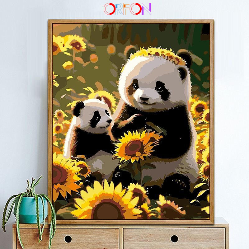 ORFON panda Paint by Numbers unframe wall art paint by number DIY Painting