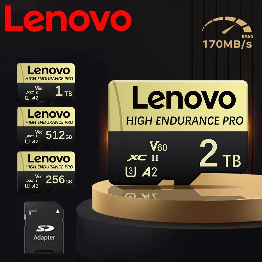 Lenovo Memory Card 128GB-2000GB Micro TF SD V60 Card High Speed Camera Memory Card For Phone Camer ราคา 147 บาท*ส่งฟรี