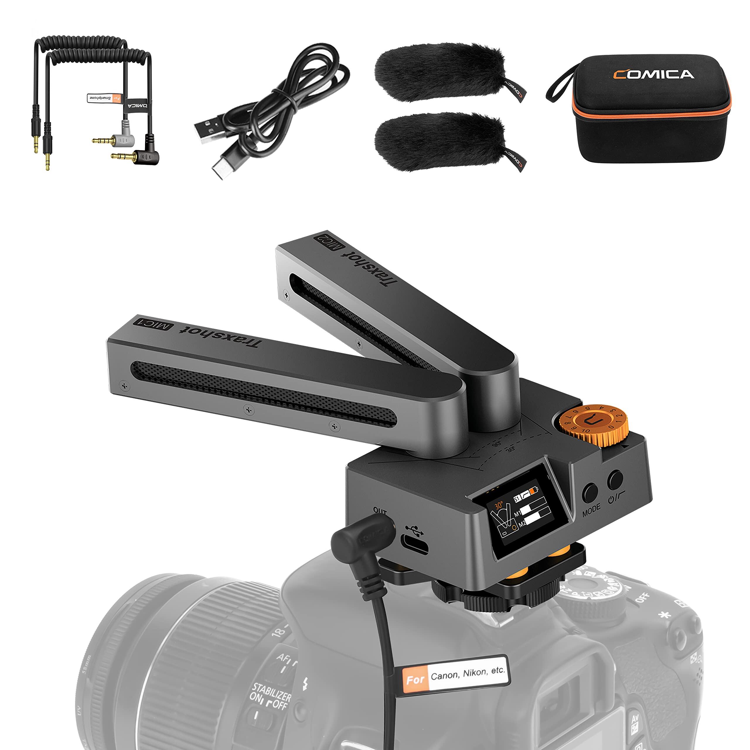 Comica Traxshot Shotgun Microphone with Wind Muff, Super-Cardioid Condenser Video Mic for iPhone Android Smartphones, Laptop, DSLR Cameras and Camcorders YouTube Recording Vlog ราคา 5,090 บาท*ส่งฟรี