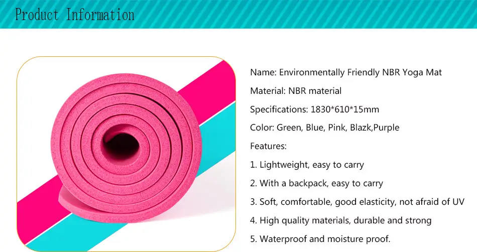 good health & fitness thick cushioned nbr yoga mat