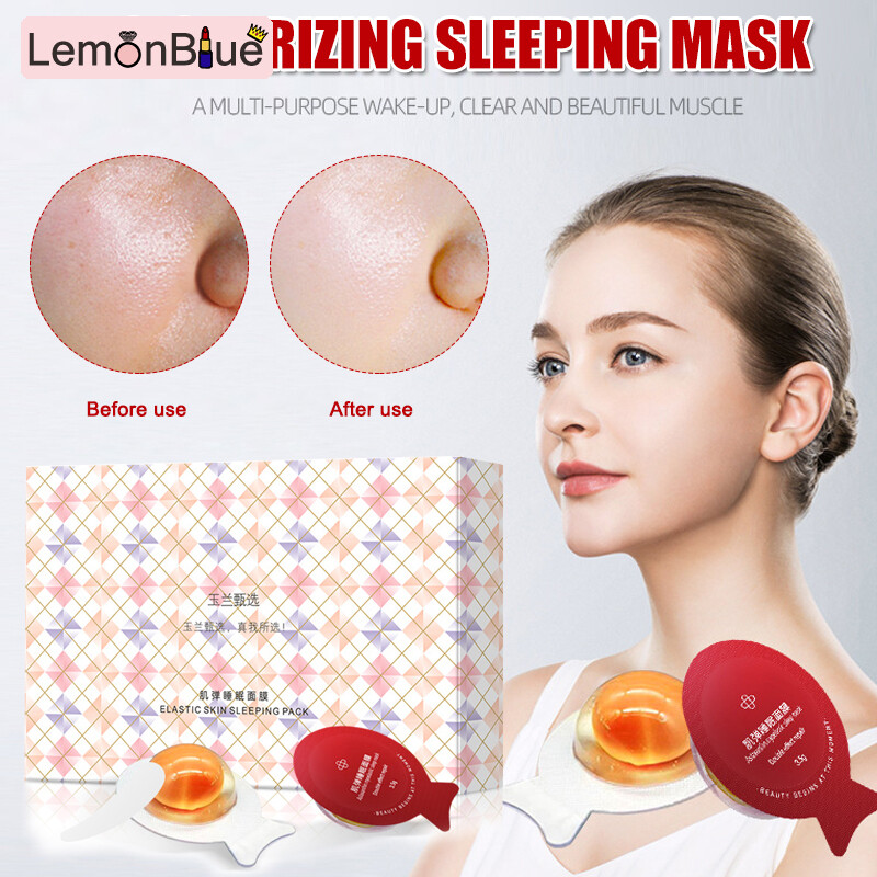 Gambar LemonBlue 5pcs Box No Wash Facial Mask Moisturizing Brightening Egg Shape Sleeping Mask