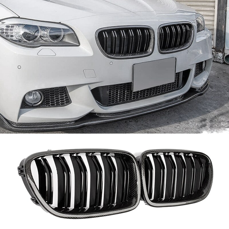  Car Carbon Fiber Glossy Double Slats Front Riñón Grill Grill For-BMW 5 Series F10 F11 M5 2010-2016 |  Lazada.vn
