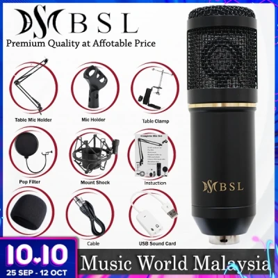 BSL BM-800 Studio Condenser Microphone - V8 Plus Bluetooth USB Sound Card Package Mic for Live Recording (BM800) (2)