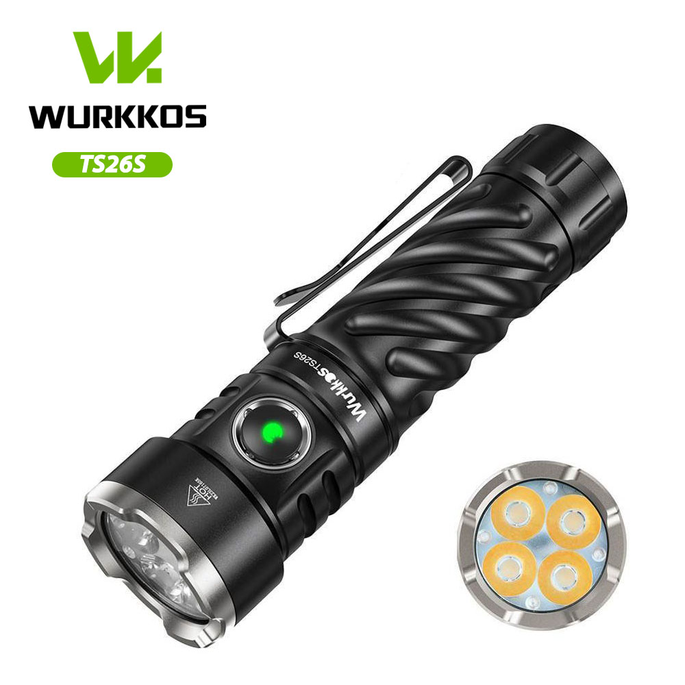 Wurkkos TS26S Rechargeable 21700 LED Powerful Flashlight 519A Max 3100LM IPX8 with Mag-Tail Torch 3A Reverse Charging for Hiking ราคา 3,513 บาท*ส่งฟรี