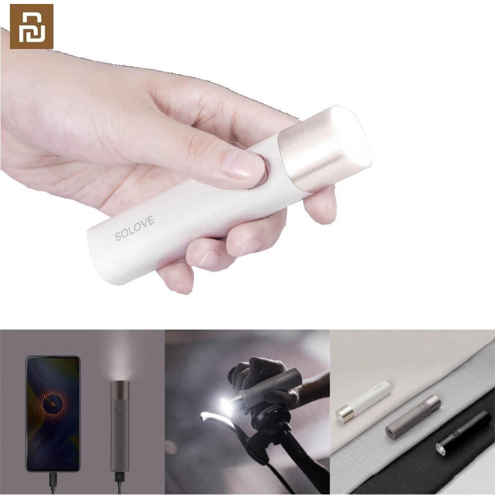 Xiaomi solove X3 đèn Pin LED 3000mAh Nguồn điện di động USB đa chức năng độ sáng ngọn đuốc sạc dự phòng chiếu sáng di động