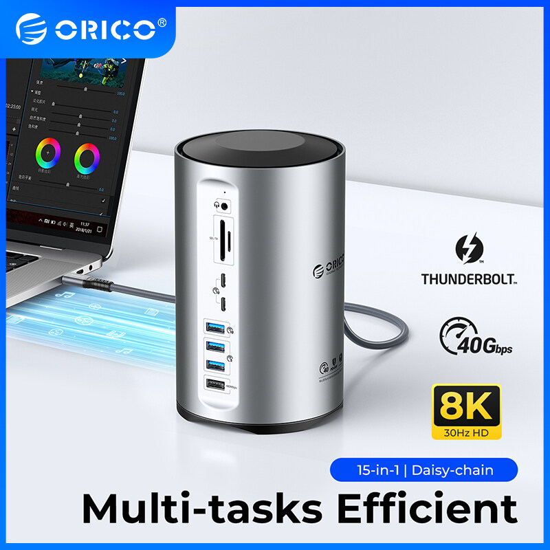ORICO Thunderbolt 3 Loại C Trạm Nối Đối Với MacBook Pro M1 M2 USB 3.0 HUB 8K HDMI-Tương Thích DP RJ4