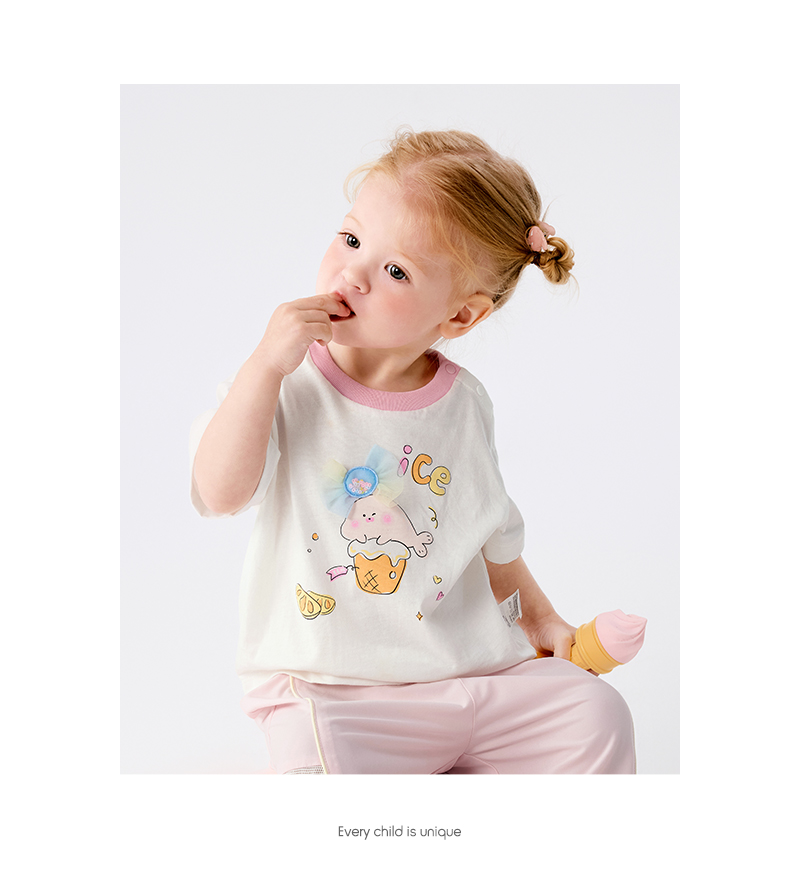 balabala Baby T Shirt Children Top Girl Clothing Boy Short Sleeve 2025 New Spring Summer Sweet Trendy · v8