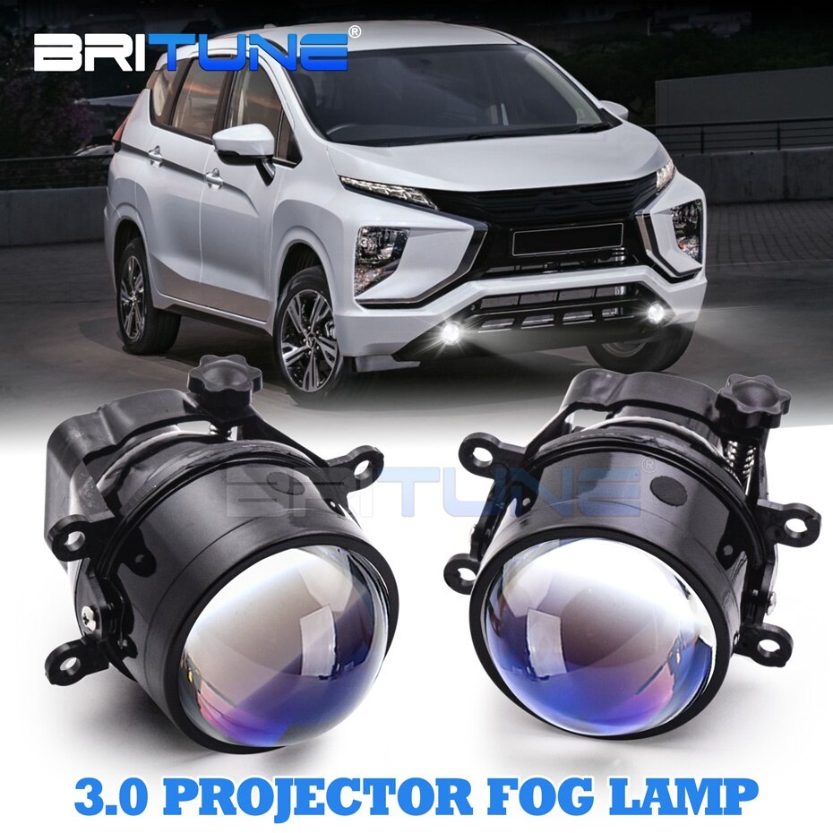Fog Light Lens For Mitsubishi Xpander/Lancer/Attrage Mirage Sedan G4/Outlander/Montero/Pajero Sport 3.0 inch Projector Bi-xenon Blue Lenses D2H H11 HID LED Lights ราคา 2,240 บาท*ส่งฟรี