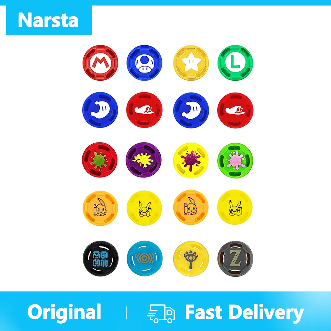 Narsta 4 cái nắp tay cầm cần điều khiển cần điều khiển silicone analog vỏ bọc bảo vệ cần điều khiển cho nintendo switch/lite/oled