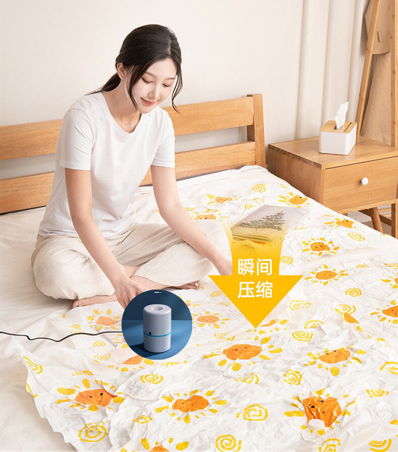[Lớn Ziplock] Máy Bơm Điện + 4 Cái/gói Hút Chân Không Túi 80X100CM Khuyến Mãi Nén Lưu Trữ Túi Bao Bì Lớn Tổ Chức Cho Quần Áo Chăn Gối Comforter