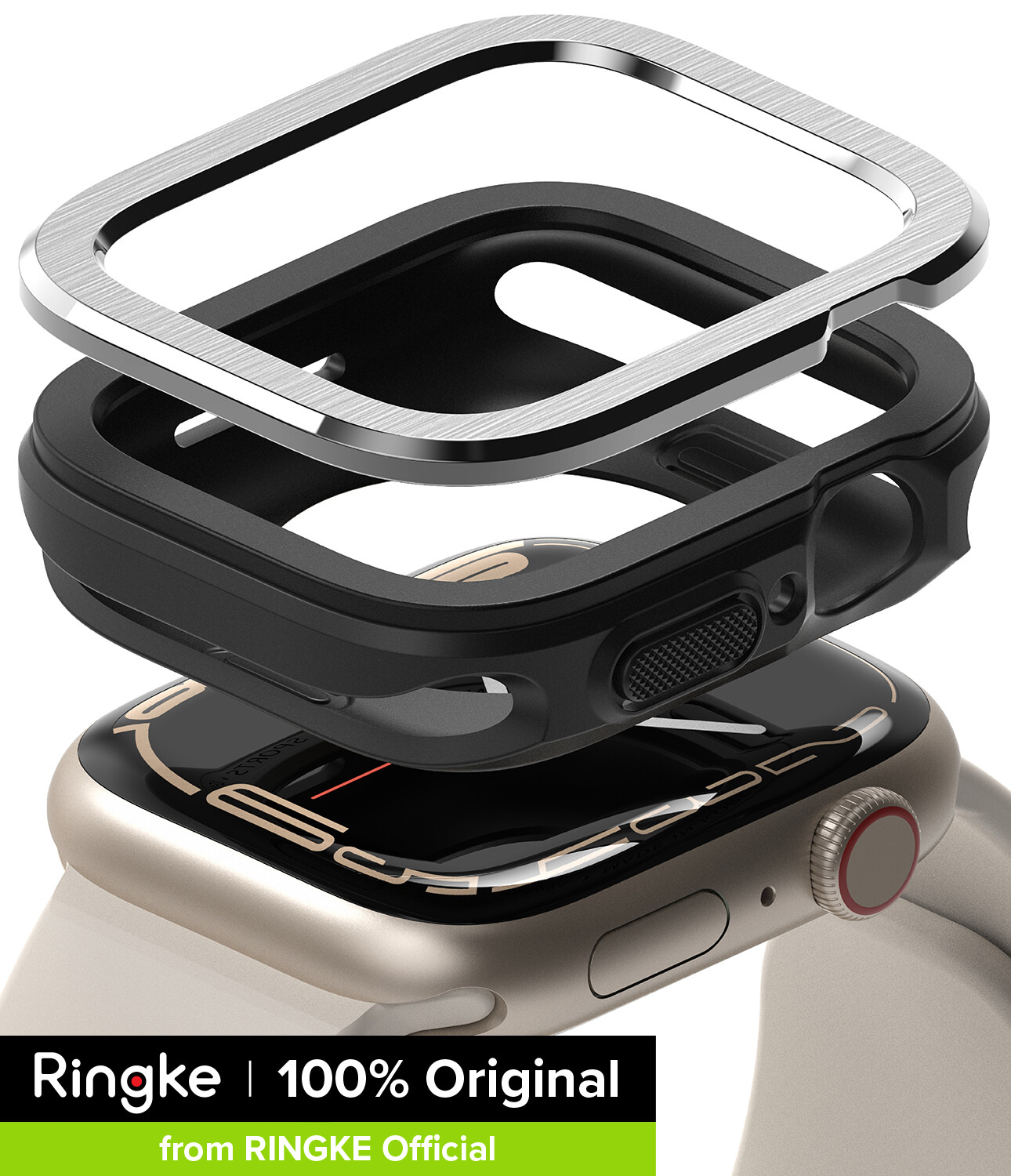 Ringke Air Sports + Bezel Styling Combo Case for Apple Watch 7 41mm, Shock Absorbent TPU Protective Cover for Apple Watch 7 41mm ราคา 890 บาท*ส่งฟรี