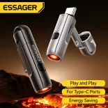 Essager Bộ chuyển đổi Loại C cổng 2 trong 1 Bộ chuyển đổi chống gió cắm và chạy di động Bộ chuyển đổi Loại C Hợp kim kẽm cắm và chạy chịu nhiệt độ cao Mini bền