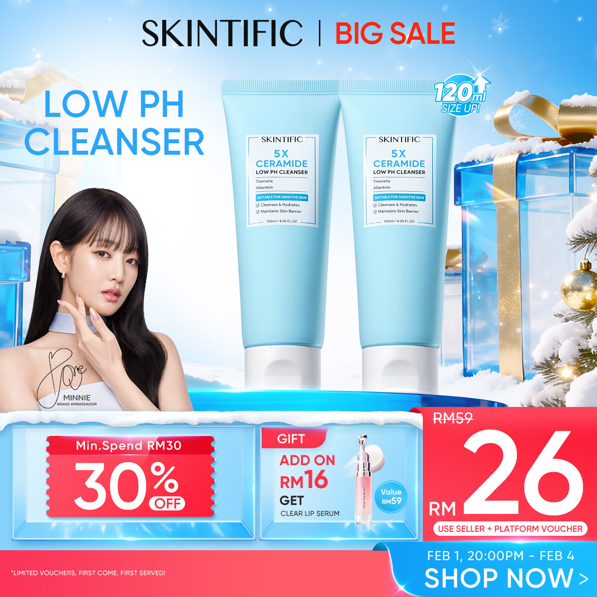 SKINTIFIC 5X Ceramide Low PH suits for Sensitive Skin foam cleanser Gentle Skincare Clean(80ml) - Jenama SKINTIFIC Harga 26 Ringgit*Penghantaran Percuma