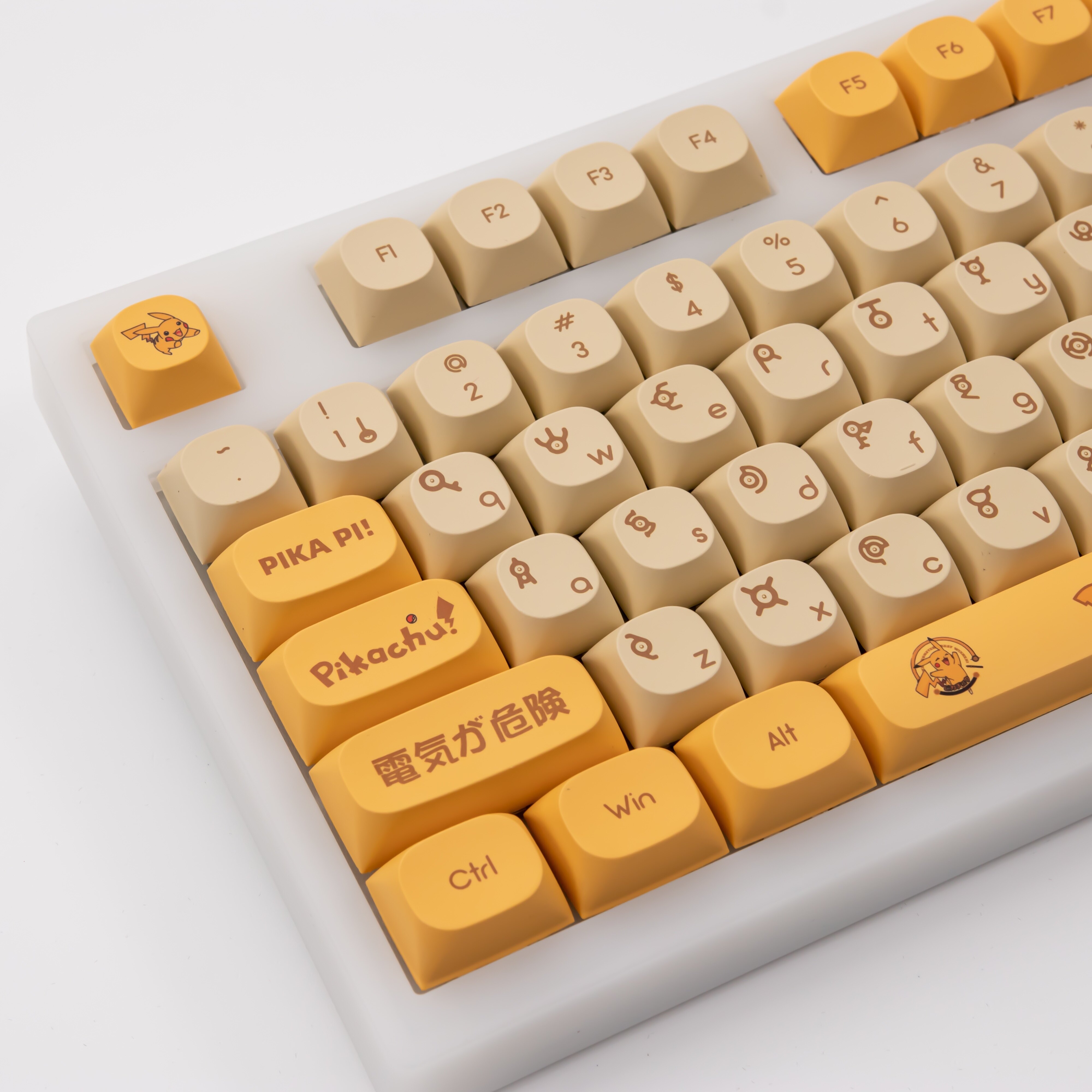 Pikachu keycap 129 phím ma hồ sơ pbt thăng hoa cho công tắc cherry mx bàn phím cơ keychron/rk61/gk61/anne pro 2