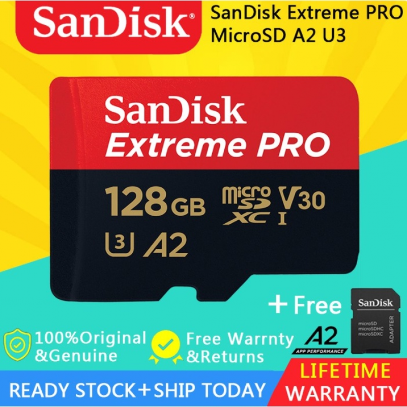 thẻ nhớ sandisk extreme pro thẻ sd u3 128gb 32gb 64gb 256gb 512gb c10 a2 90 mb giây micro sd sd90x 7