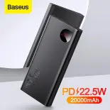 Baseus sạc dự phòng PD 22.5W 20000mAh Pin gắn ngoài di động sạc Powerbank sạc nhanh cho iPhone 14 13 12 Xiaomi poverbank
