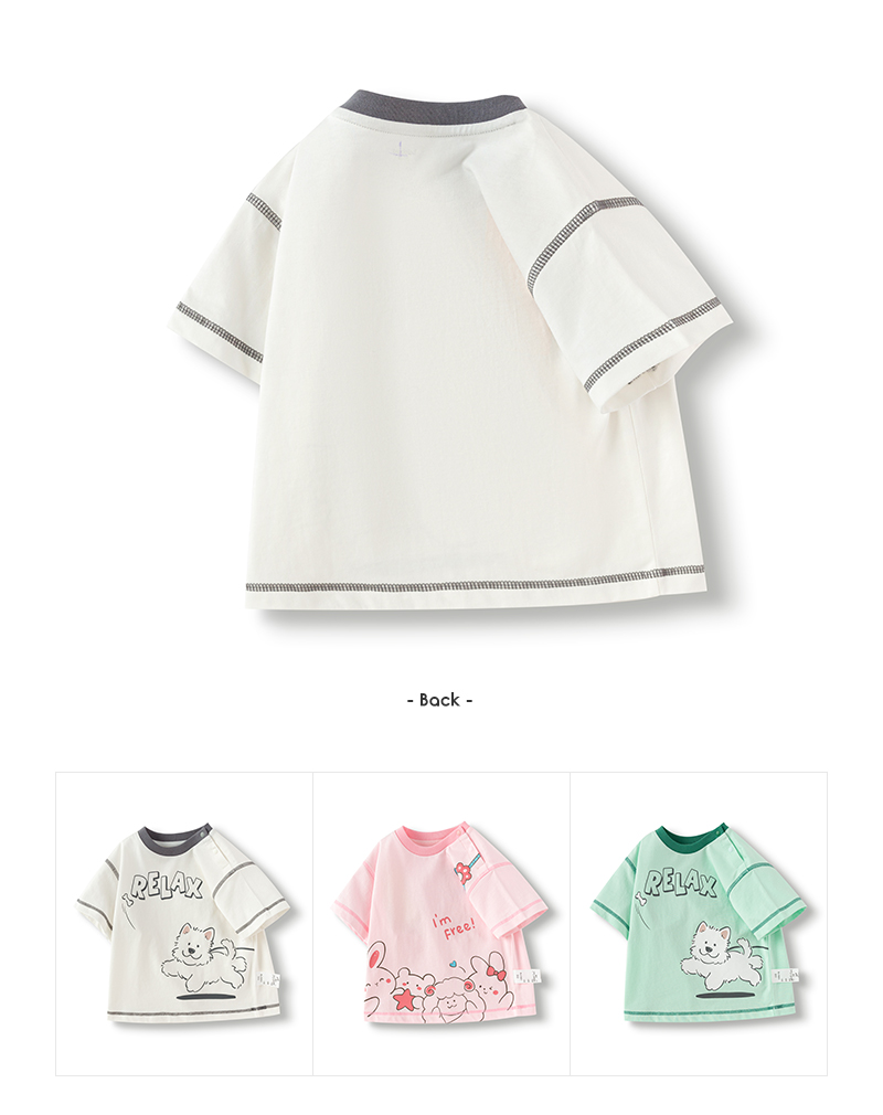 balabala Baby Inner Wear Infant T-Shirt Boy Short Sleeve Girl Top 2025 New Summer Loose Fashion · v3