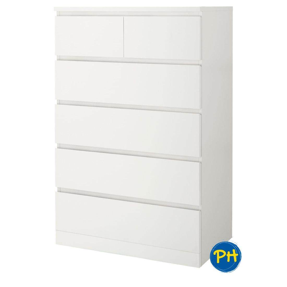 Ikea Malm 403 546 45 Classic Bedroom Dresser With 6 Drawers White