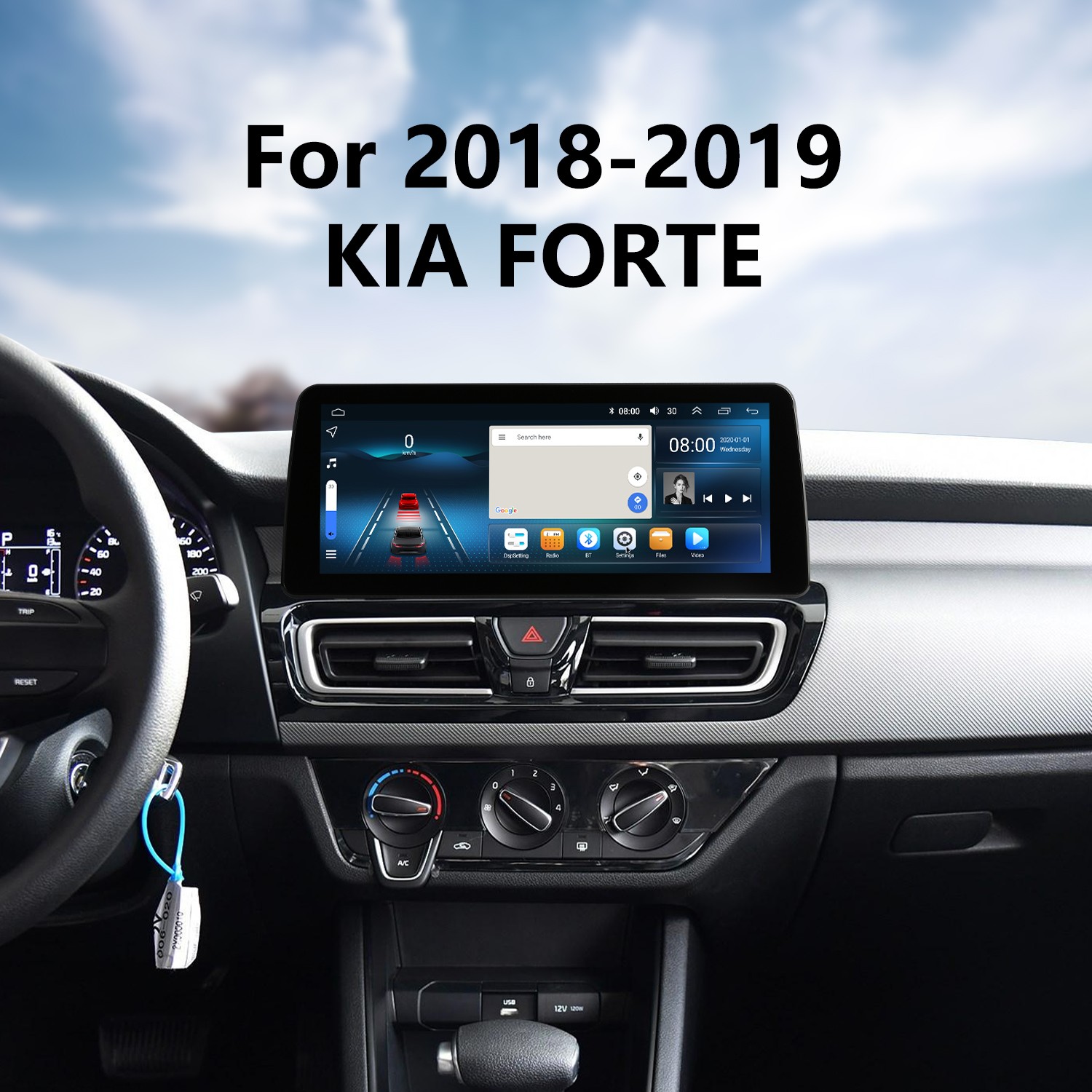 Seicane 12.3inch 2.5D QLED Touchscreen Android 13.0 Radio Head Unit Player for 2018 2019 KIA FORTE Stereo GPS Navigation Auto Stereo WIFI Music Bluetooth Phone USB SWC Support Carplay/ Android Auto Waze ราคา 7,200 บาท*ส่งฟรี