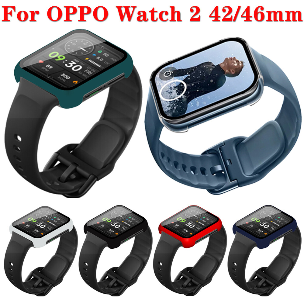 Vỏ đồng hồ ốp bảo vệ cho oppo watch 2 46mm đồng hồ thông minh full pc miếng bảo vệ màn hình + phim kính cường lực cho oppo watch 2 42mm