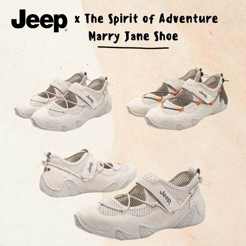 Jeep Mary Jane Flat Heels Ballet toe Mary Jane Sandals Jeep x The Spirit of Adventure mary jane 100% Genuine ราคา 23 บาท*ส่งฟรี
