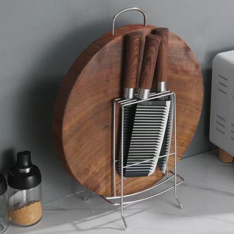 Gambar Cutting Board Rack Knife Rack Kitchenware Rack Knife Block Knife Rack Kitchen Supplies Shelf Stainless Steel Kitchenware Knife Rack