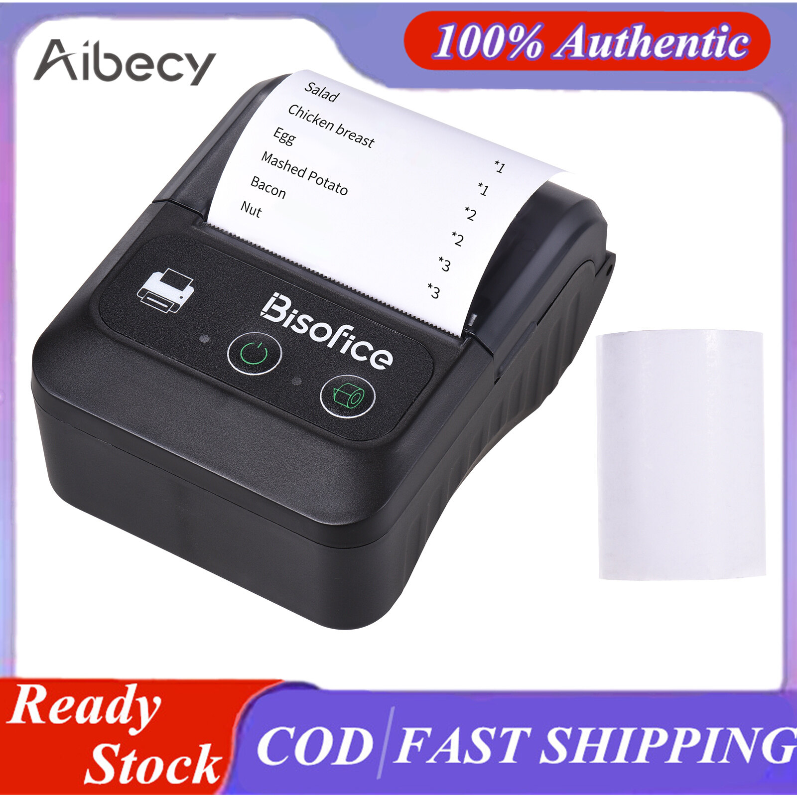 (Giấy Miễn Phí) Máy In Hóa Đơn Nhiệt 2 Inch BT 58Mm Không Dây Tiện Dụng Hóa Đơn USB Mini Máy In Di Động POS Hỗ Trợ ESC/POS Lệnh In Tương Thích Với Android/Windows Cho Cửa Hàng Bán Lẻ Nhà Hàng Doanh Nhân Nhỏ