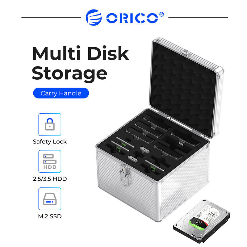 Orico hộp bảo mật bảo vệ ổ cứng 15 bay bằng nhôm có khóa lưu trữ cho ổ cứng 2.5 3.5 ''hdd m.2 ssd 5/10 bay cho ổ cứng 3.5''