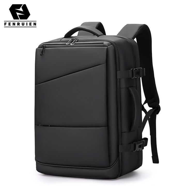 Fenruien Men's backpack suitable for 17 inch laptops USB charging multilayer short distance travel backpack antitheft backpack