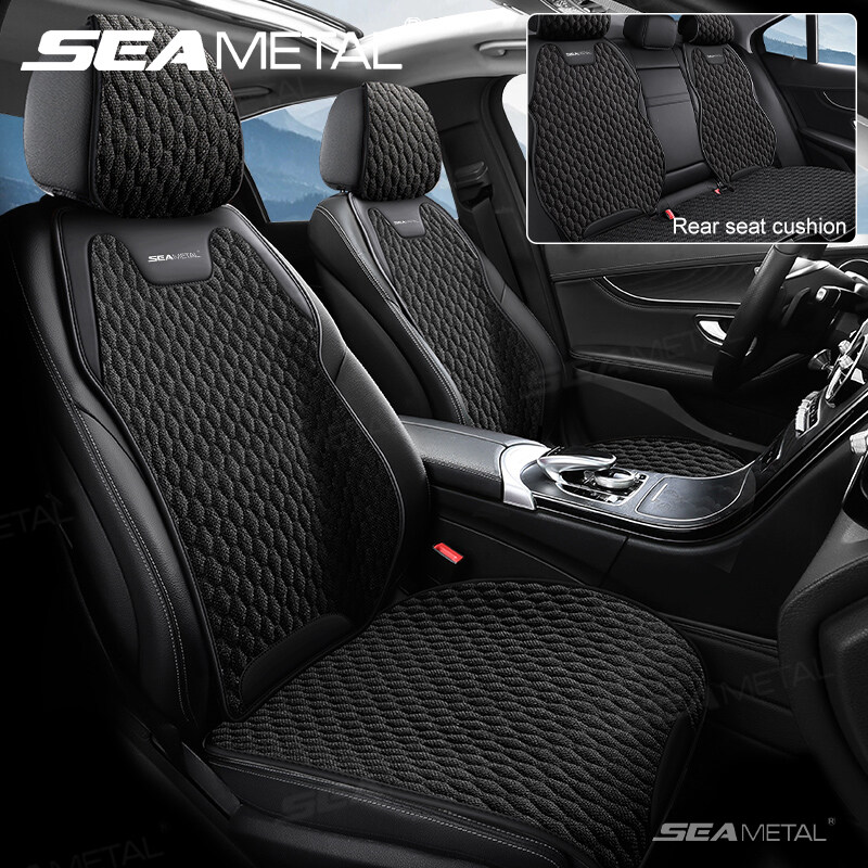SEAMETAL Flax Car Seat Cover Front/ Rear Linen Fabric Cushion Breathable Protector Mat Pad Universal Car Accessories ราคา 270 บาท*ส่งฟรี
