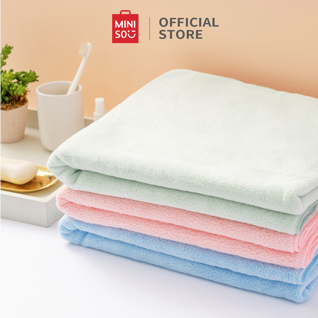Miniso khăn tắm thấm hút siêu mềm san hô lông cừu khăn spa