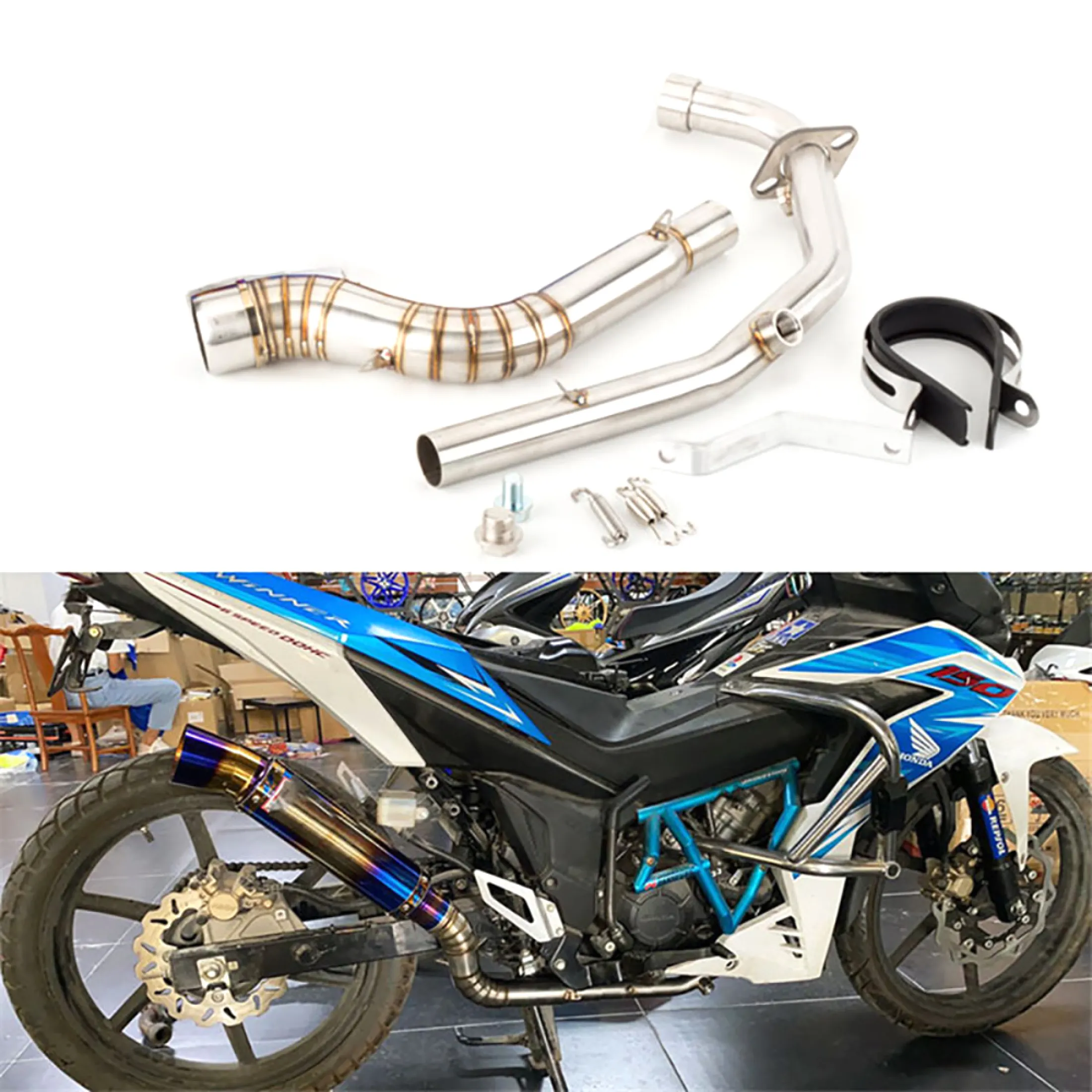 For Honda Winner X 150 Rs150r Rs150 Motorcycle Modification Exhaust Pipe Connecting Pipe Front Section Escape Slip On Pipe Without Muffler Rs 150 Lazada Ph