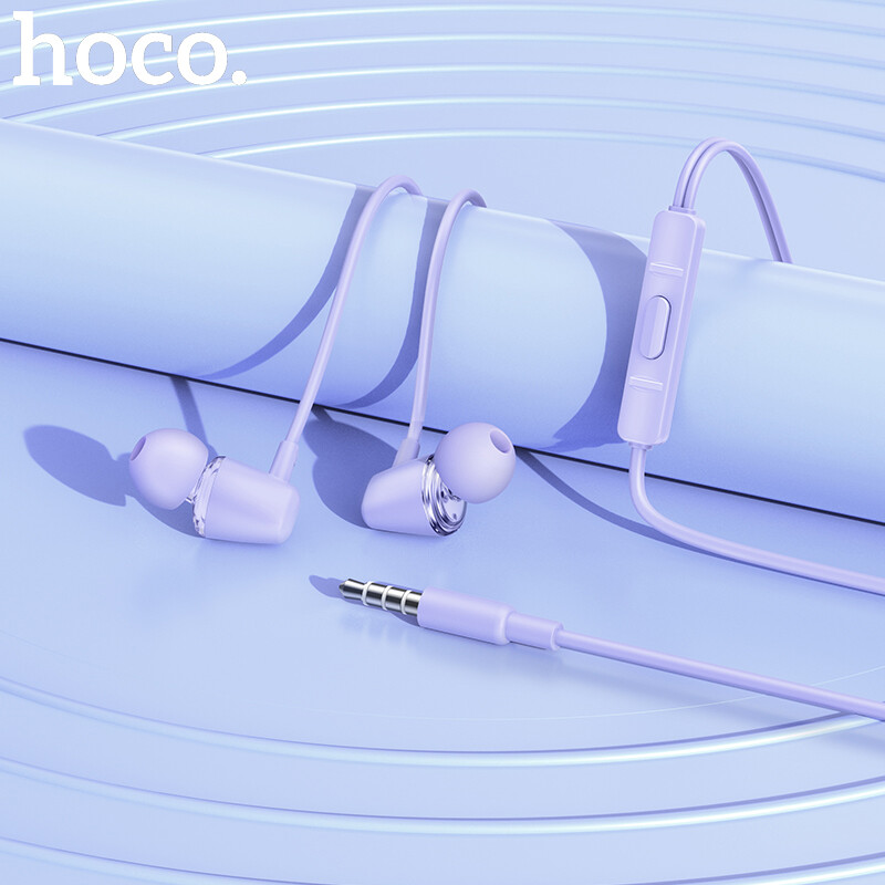 Hoco 100% Oriainal M107 3.5mm Wired Earphone In-Ear Earphones Bass Earphones With Microphone 5 Colors Heavy Bass Compatible with 3.5MM ราคา 99 บาท*ส่งฟรี