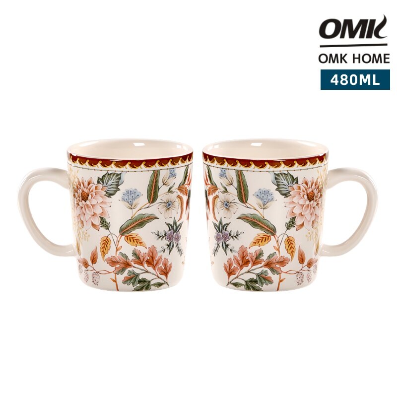OMK 480ML French vintage style hand-painted mug ceramic Coffee cup ราคา 361 บาท*ส่งฟรี